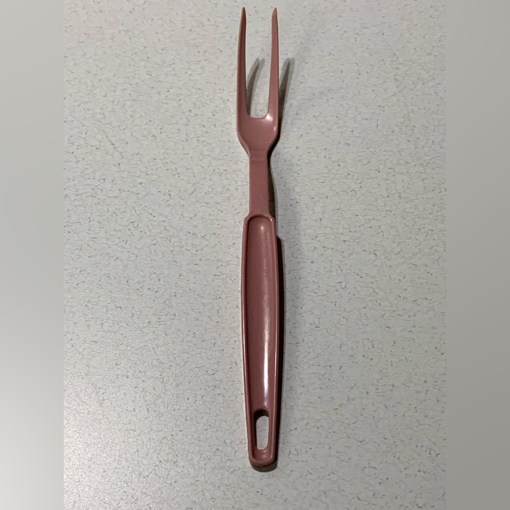 Vintage Pink EKCO MEAT SERVING FORK Utensil Nylon 11” Serving Kitchen Tool Nice